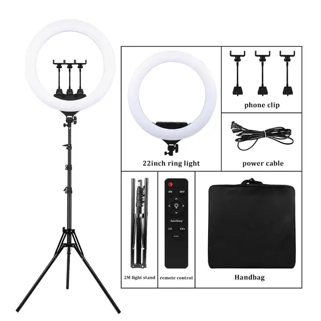 Illuminator Pro Volume ll-22" LED Light Rings 3200-6500K for Photo Studio Shooting with Tripod