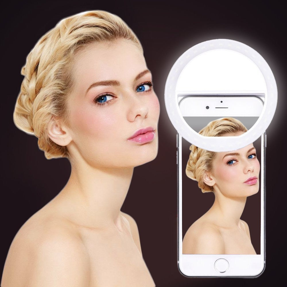 Selfie- USB Charge Ring Light Portable Flash Led Camera Phone Light