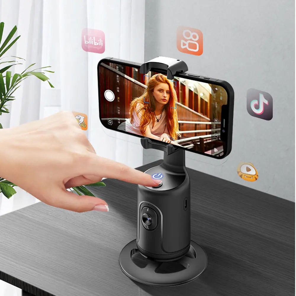 AI Smart Gimbal 360° Auto Face Tracking All-in-one Rotation Phone Holder For smartphone w/tripod video Vlog