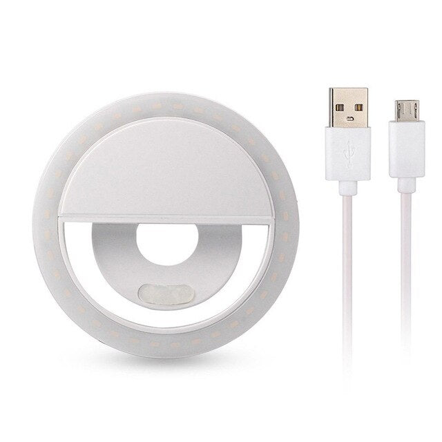 Selfie- USB Charge Ring Light Portable Flash Led Camera Phone Light