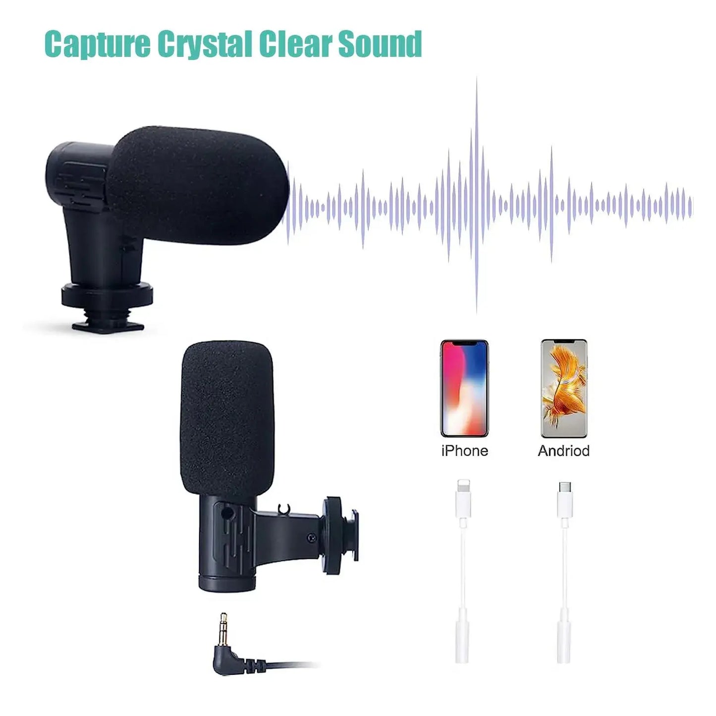 Vivo Smartphone Vlogging Kit for iPhone Android with Tripod Mini Microphone Starter Vlog kit for Youtube