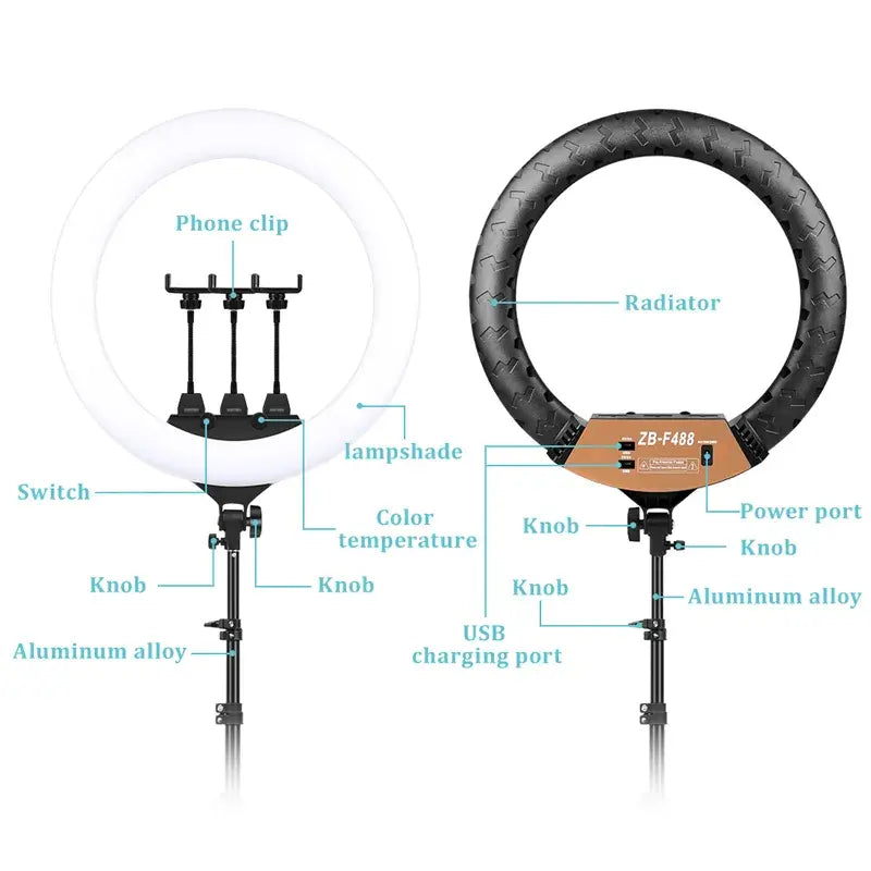 Illuminator Pro Volume ll-22" LED Light Rings 3200-6500K for Photo Studio Shooting with Tripod