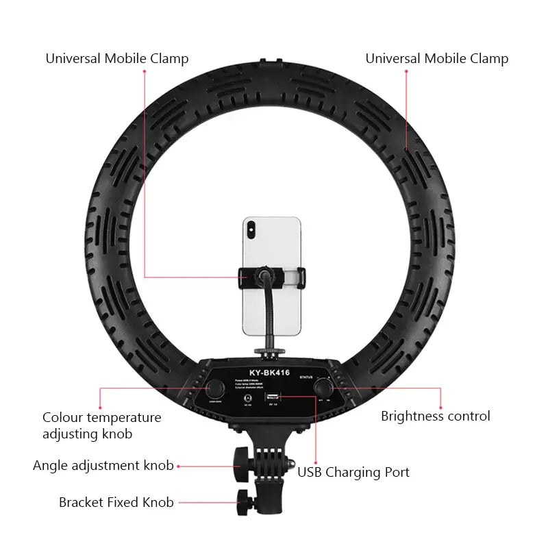 The Illuminator -18 inch LED Ring Light 3200-5600K without Tripod