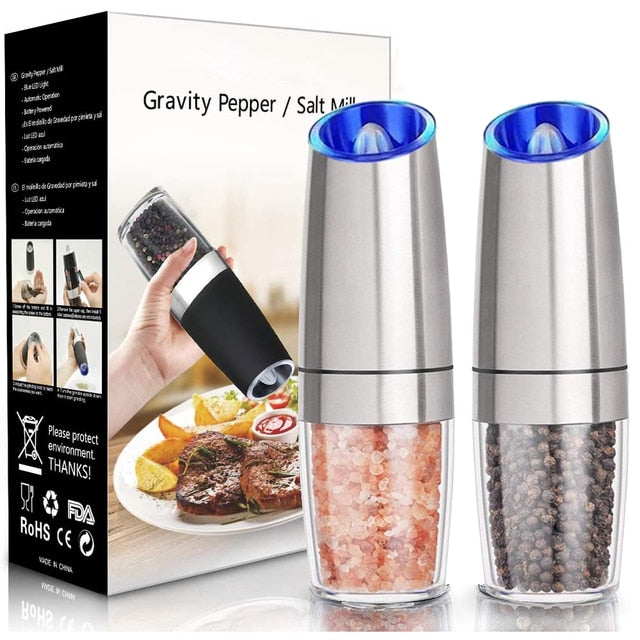 Electric Pepper Mill Stainless Steel Set