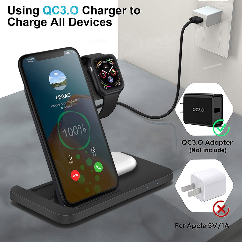 Zeno-15W Qi Fast Charging Dock Station